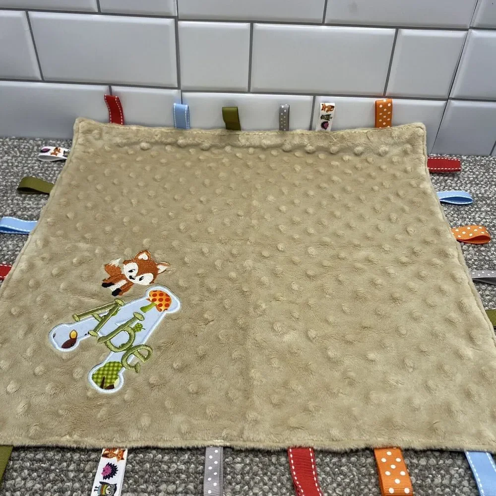 Taggie Blanket Lovey Woodland Animals‎ Fox ABC Baby Teething Blanket Textured